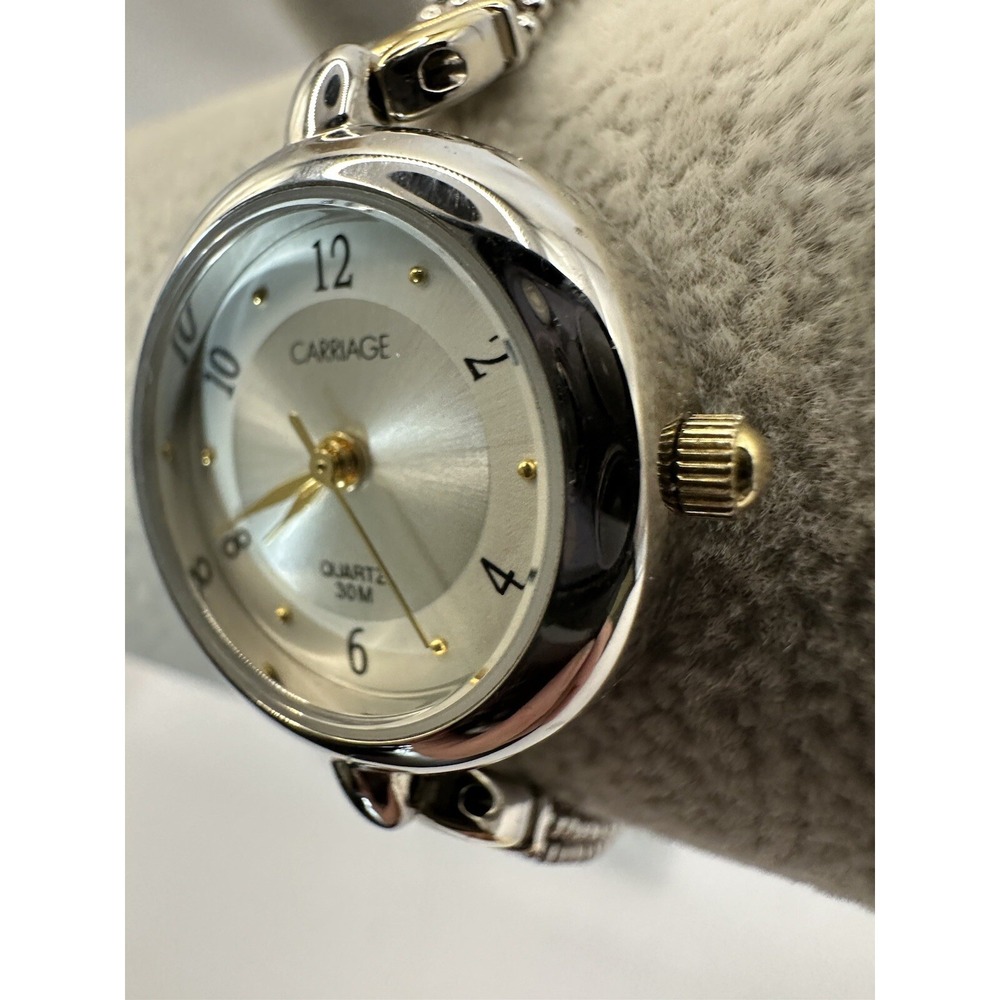 Timex Carriage C6A221 Womens Two Tone Silver Gold New Battery Watch 24MM 7.75" V - Picture 2 of 11